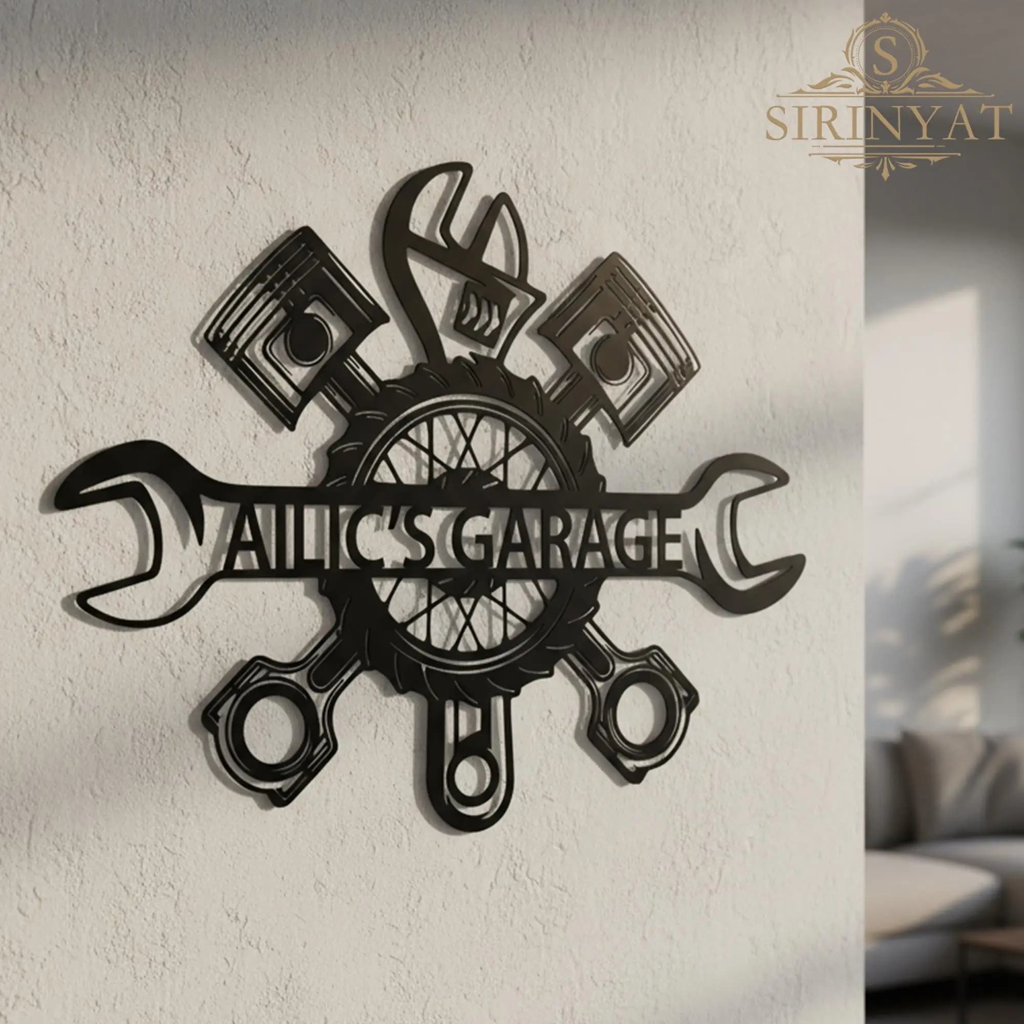 Custom Garage Name Metal Sign,Personalized Workshop Name Sign ,Car Mechanic Repair,Metal Decor,Name Metal Art for Garage