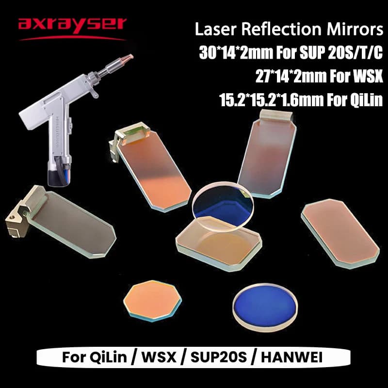 Axrayser Fiber Laser Reflection Mirrors with Holder for SUP WSX Qilin HANWEI Hand-Held Laser Welding Machine Gun