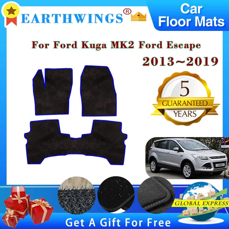 For Ford Kuga MK2 Ford Escape 2013~2019 2017 Car Floor Mats Rugs Panel Footpads Carpet Cover Cape Foot Pads Sticker Accessories