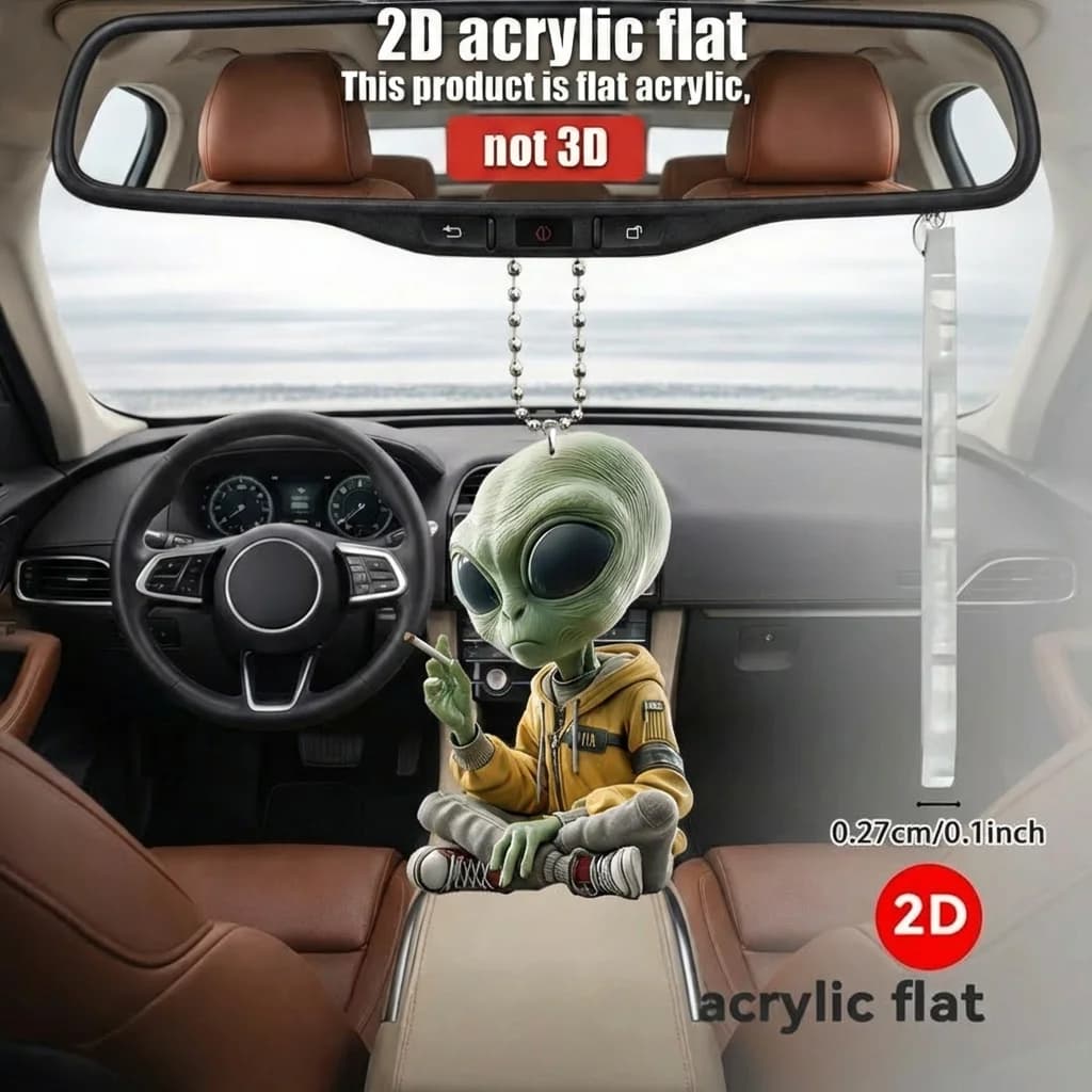 2D Melancholy Alien With Pendant Used for Car Hanging Decoration Fun Decoration Home Decoration Backpack Accessories keychains