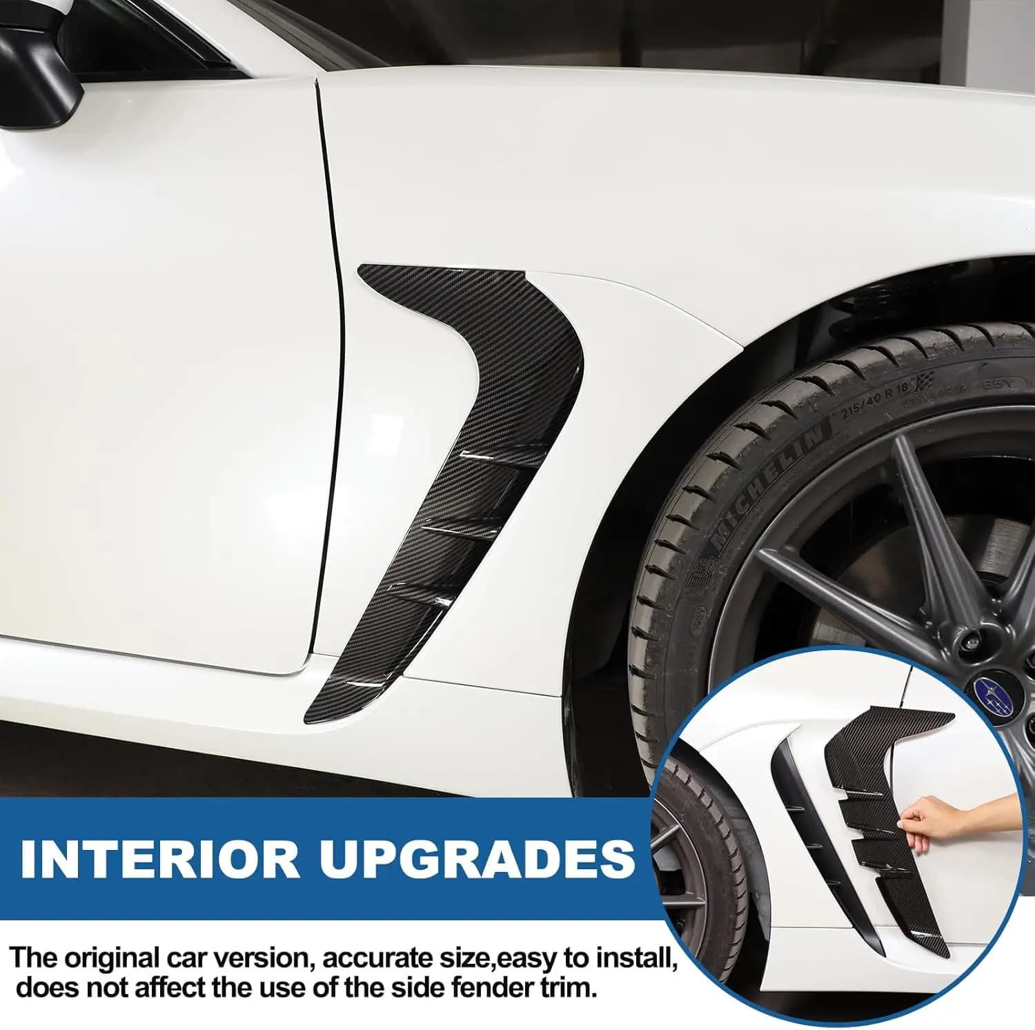 Carbon Fiber Car Side Air Vent Fender Trim Cover For Subaru BRZ Toyota GR 86 2022-2025 Car Side Vent Trim Kit Flaps Fins Apron