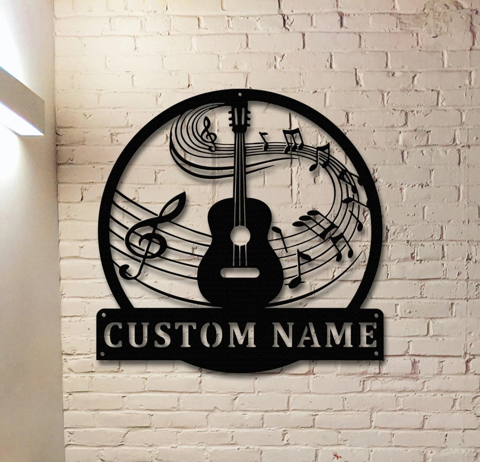 Custom Guitar Metal Sign,Guitar Metal Wall Art,Guitar Signs, Guitar Wall Hanging For Music Room Decor,Guitar Studio Name Wall