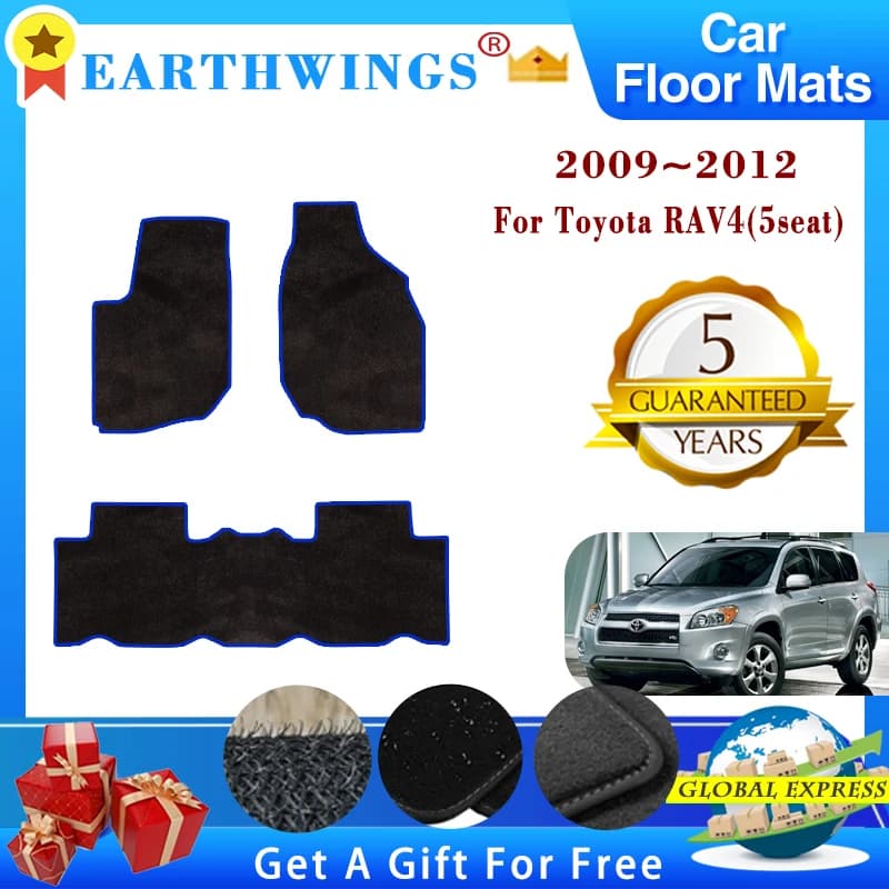 Car Floor Mat For Toyota RAV4 XA30 2009 2010 2011 2012 5seat Anti-dirty Foot Pad Carpet Cover Foot Mud Full Set Auto Accessories