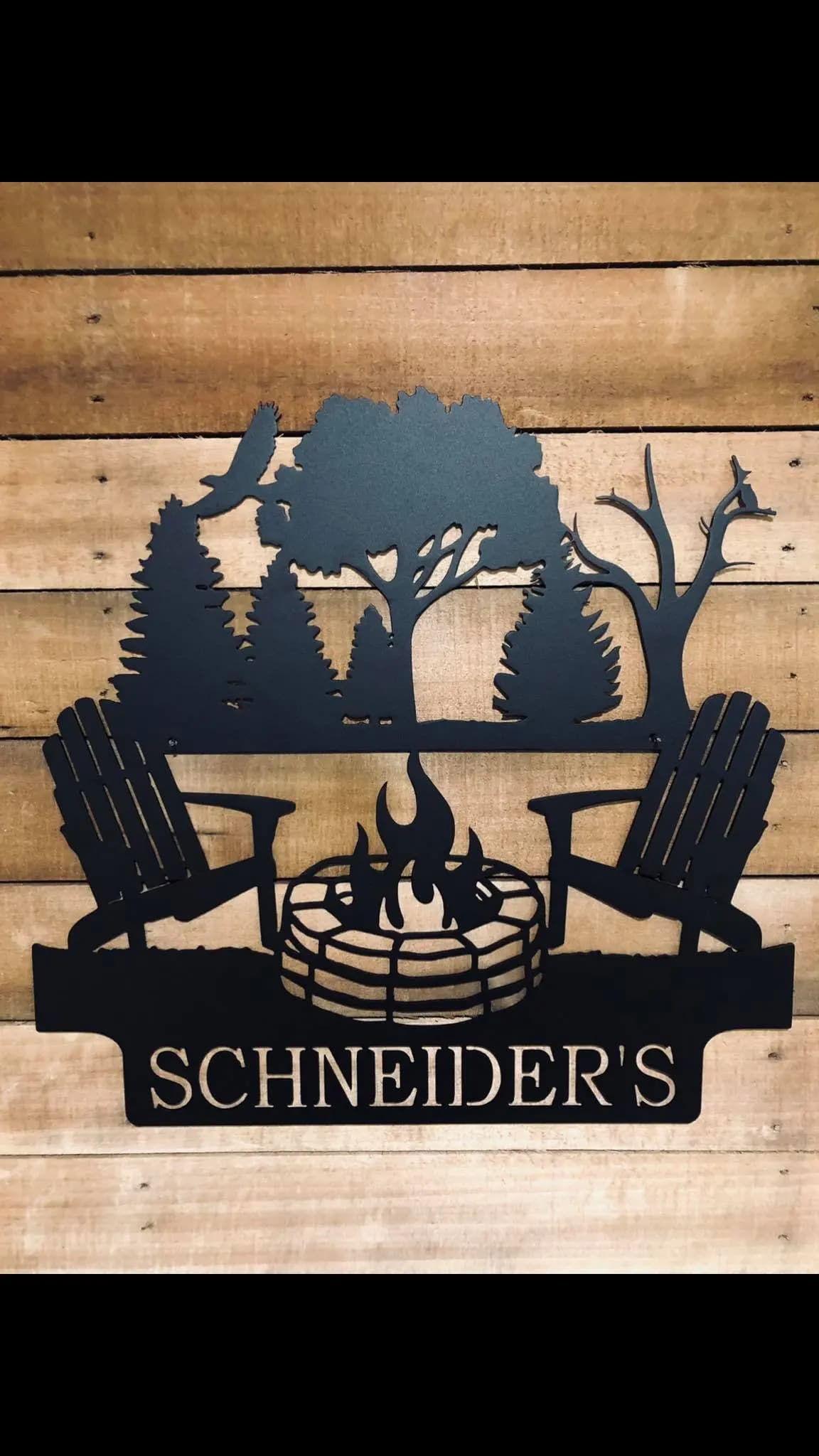 Custom Personalized Campfire Metal Sign: Custom Camping Outdoor Decor Wall Art Sign