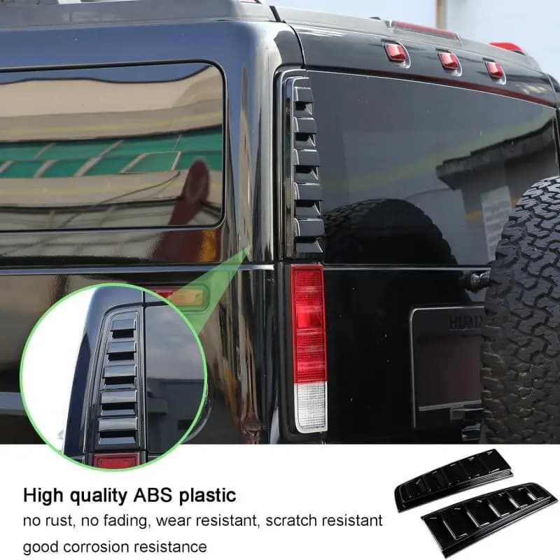 Car Accessories For Hummer H2 2003-2009 ABS Chrome Tailgate Fender Decorative Frame Trim Rear Door Pillar Air Fender Plate Cover