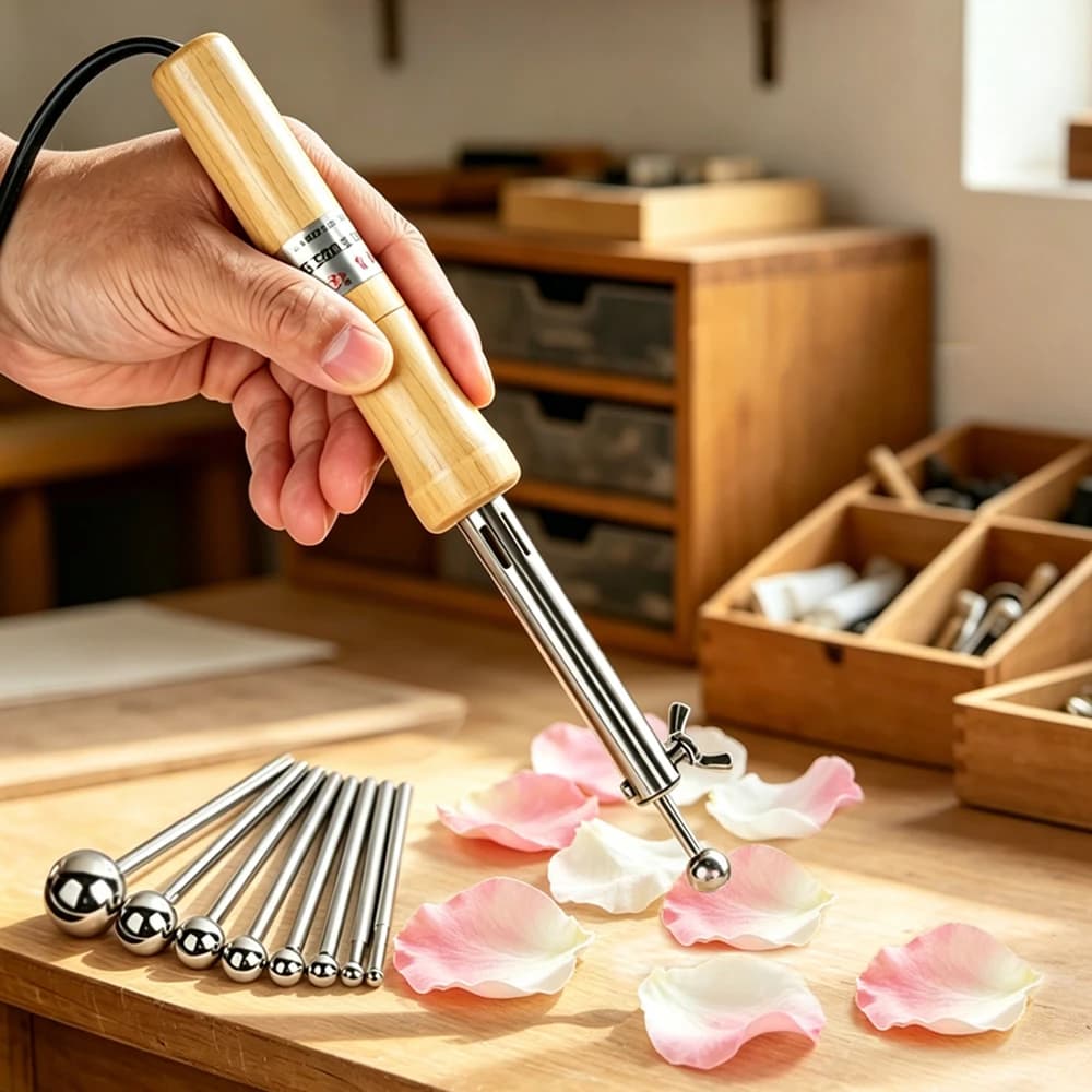 Fabric Flower Ironing Machine Set Electric Artificial Flower Forming Tool 8-18 Heads Fixed/Adjustable Temp Fabric Flower Maker