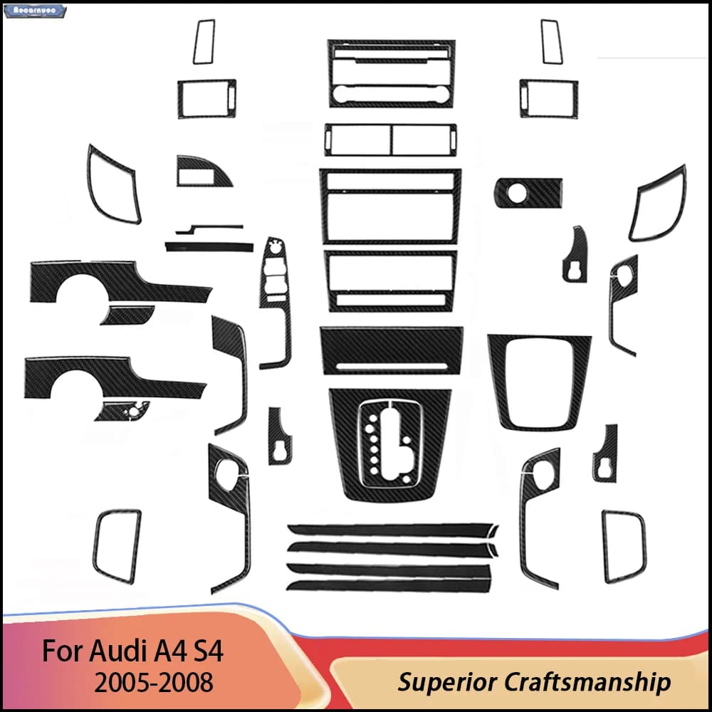 For Audi A4 S4 2005-2008 imitation Carbon Fiber Car Stickers Car Interior Decorative Accessories