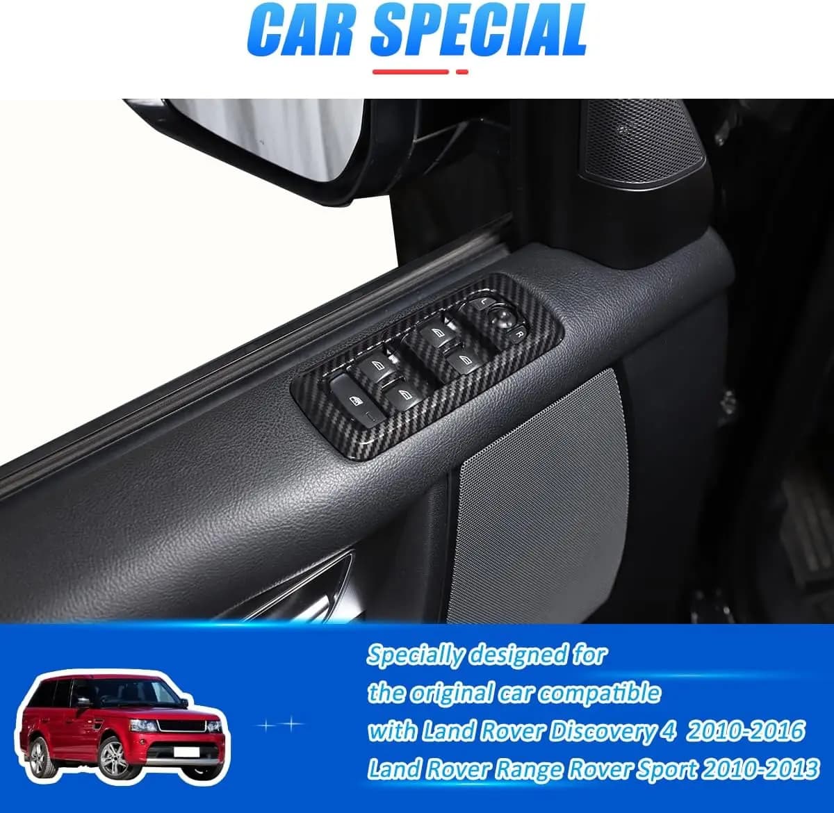 ABS Chrome Car Door Window Lift Switch Button Frame Cover Trim For Land Rover Discovery 4 2009-2016 For Range Rover Sport