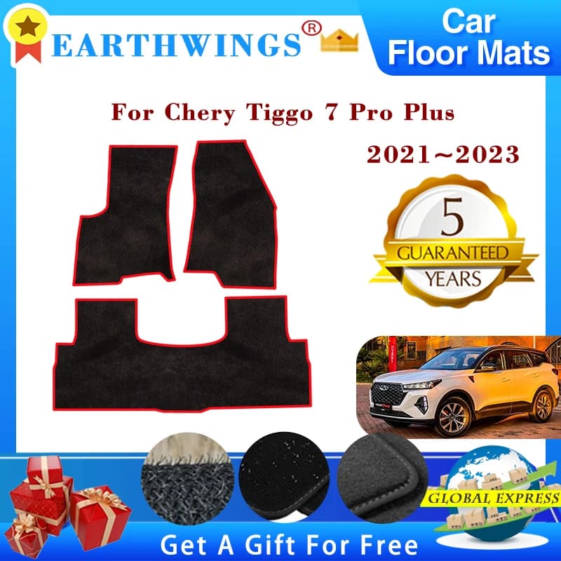 Car Floor Mats For Chery Tiggo 7 Pro Plus 2020~2023 2022 Footpads Carpets Panel Anti-Slip Rugs Pad Auto Foot Pads Accessories