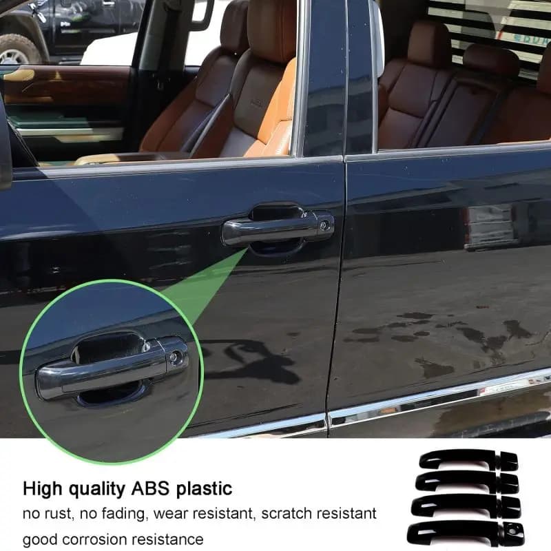 For Toyota Tundra Crew Max 2007-2016,For Toyota Sequoia 2008-2015,ABS Polish Car Exterior Car Door Handle Cover Trim Accessories