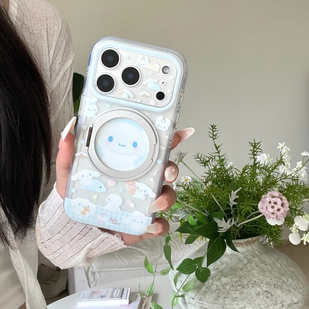Kawaii Cartoon Character Magnetic Phone Case For iPhone 17 16 Pro 15 16 17 Pro Max 15Pro With Magsafe Stand Cute Anti‑Fall Cover