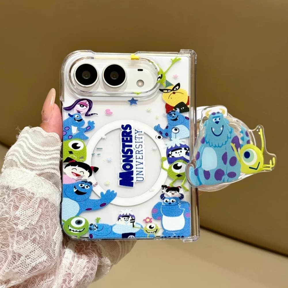 Kawaii Anime Cartoon Magnetic Phone Case for Apple iPhone Duo Cover Fashion Cute Shockproof Protective Cover with Magsafe Holder