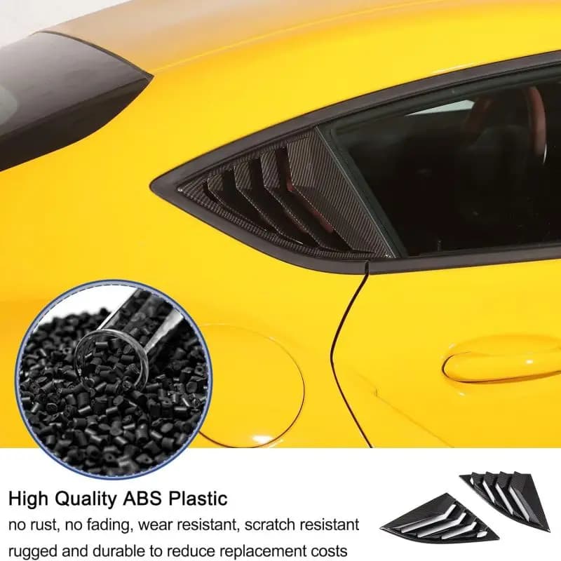 ABS Carbon Fiber Rear Window Shutters Trim Triangle Glass Spoiler Plate Cover Car Styling For Toyota GR Supra MK5 A90 2019-2021