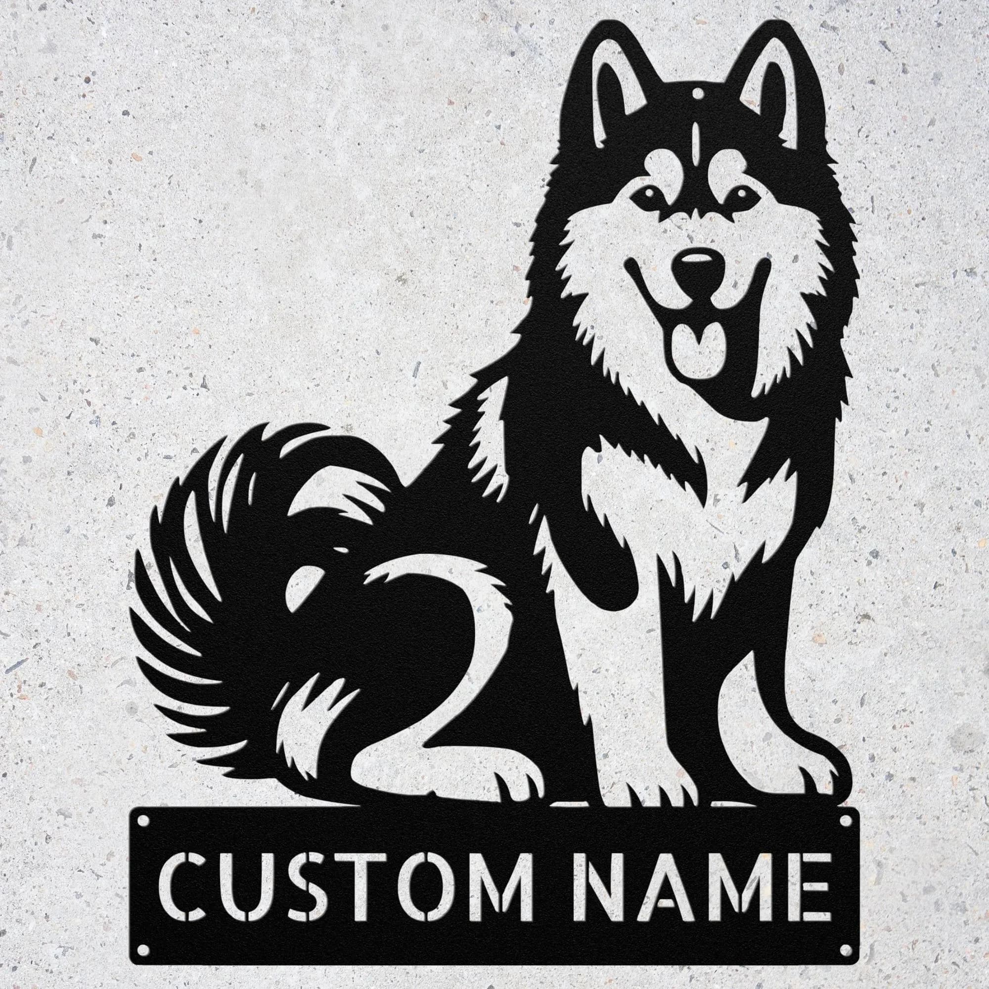 Custom Personalized Husky Dog Metal Art Sign: Custom Pet Wall Decor for Home or Gifts