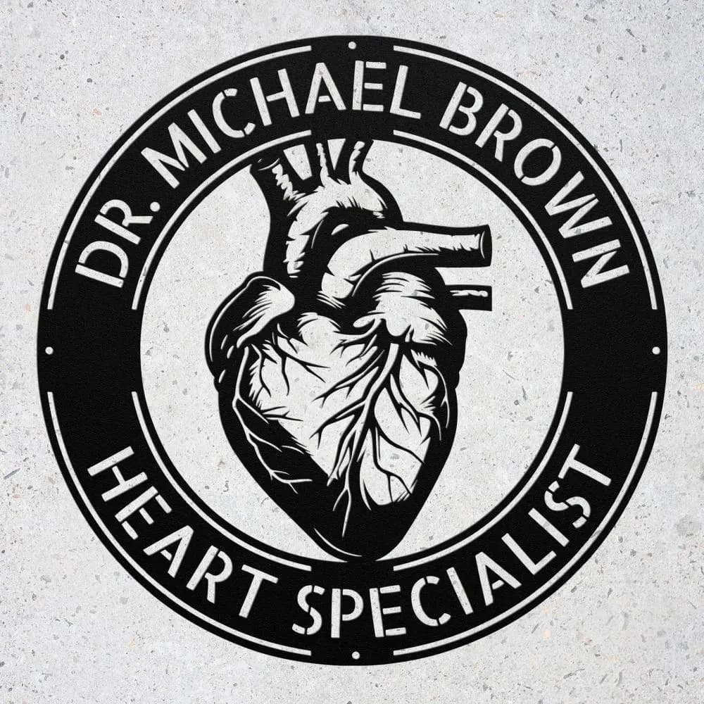 Custom Cardiology Metal Sign: Personalized Heart Doctor Wall Art, Cardiologist Gift