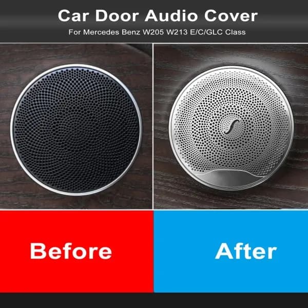 4PCS Car Door Speaker Cover Trim for Mercedes Benz W213 W205 X253 Aluminum Audio Loudspeaker Decoration Interior Accessories