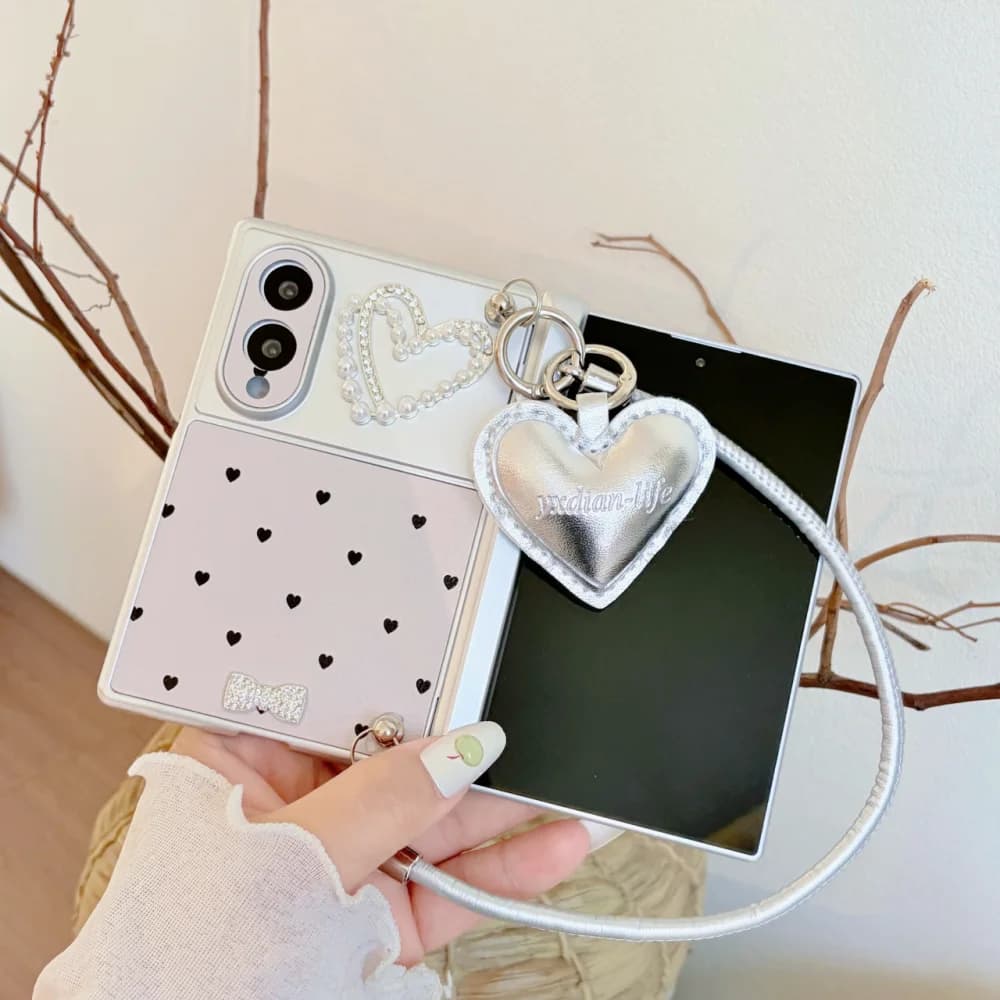 New Korea Ins 3D Star Sweet Heart‑Shaped Phone Case for Samsung Galaxy Z Fold 8 Fold 8 Ultra, with Charm Fashion Anti‑Fall Cover