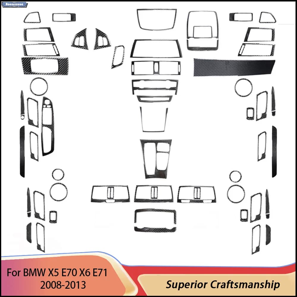 For BMW X5 E70 X6 E71 2008-2013 imitation Carbon Fiber Car Stickers Car Interior Decorative Accessories