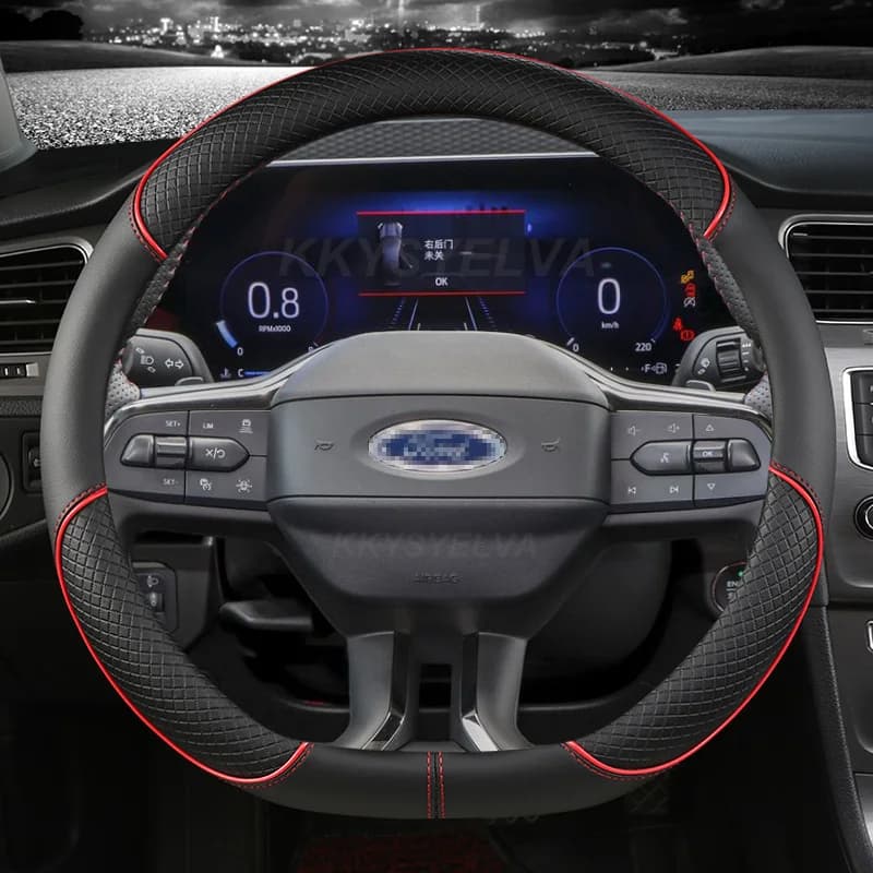 D Type Car Steering Wheel Cover For Ford Focus ST-Line Fiesta ST-Line 2018-2019 Fiesta ST 2019 Focus ST 2019-2020 Escort EVOS