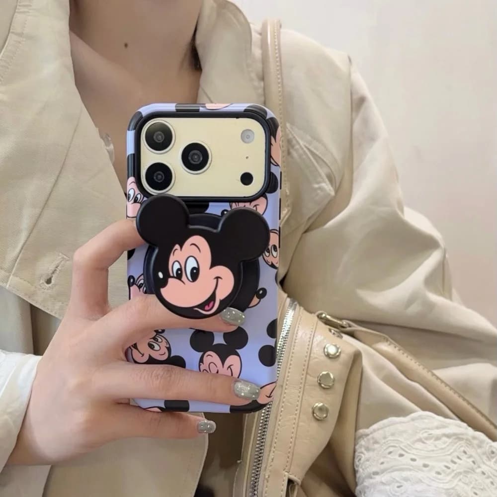 New Cute Anime Cartoon Phone Case for iPhone 18 Pro Max 15 16 17 18 Pro Fashion Shockproof Protective Cover, with MagSafe Holder