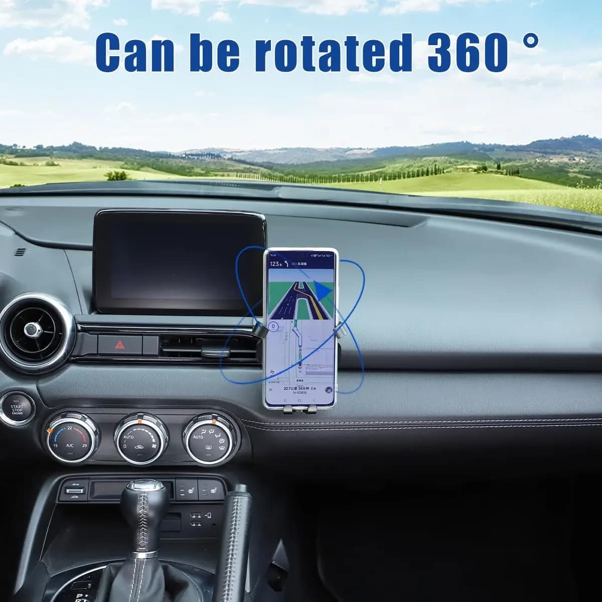 1PCS Car Cell Phone Bracket Holder For Abarth 124 Fiat 124 2016-2024 Car Dashboard Cell Mobile Mount Phone Stand Accessories