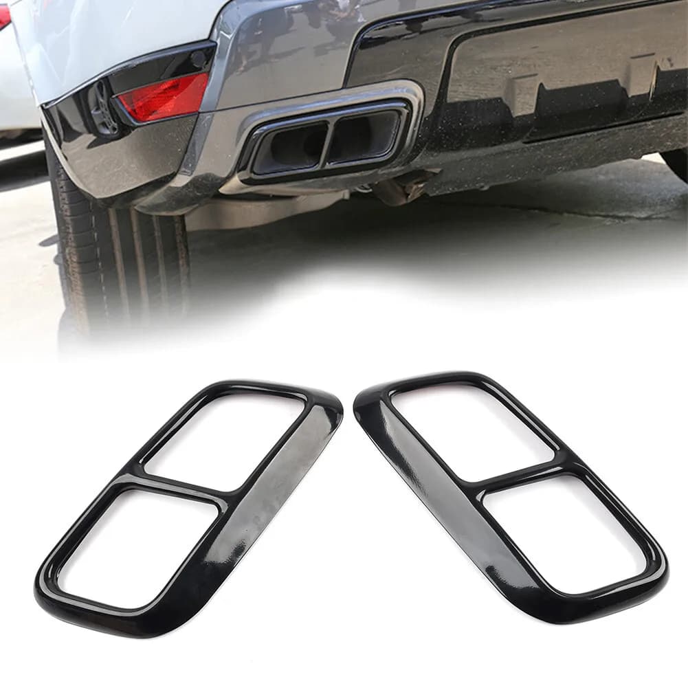 Steel Black/Silver Car Exhaust Pipe Tail Throat Cover Exhaust Trim Accessories For Land Rover Range Rover Sport L494 2018-2022