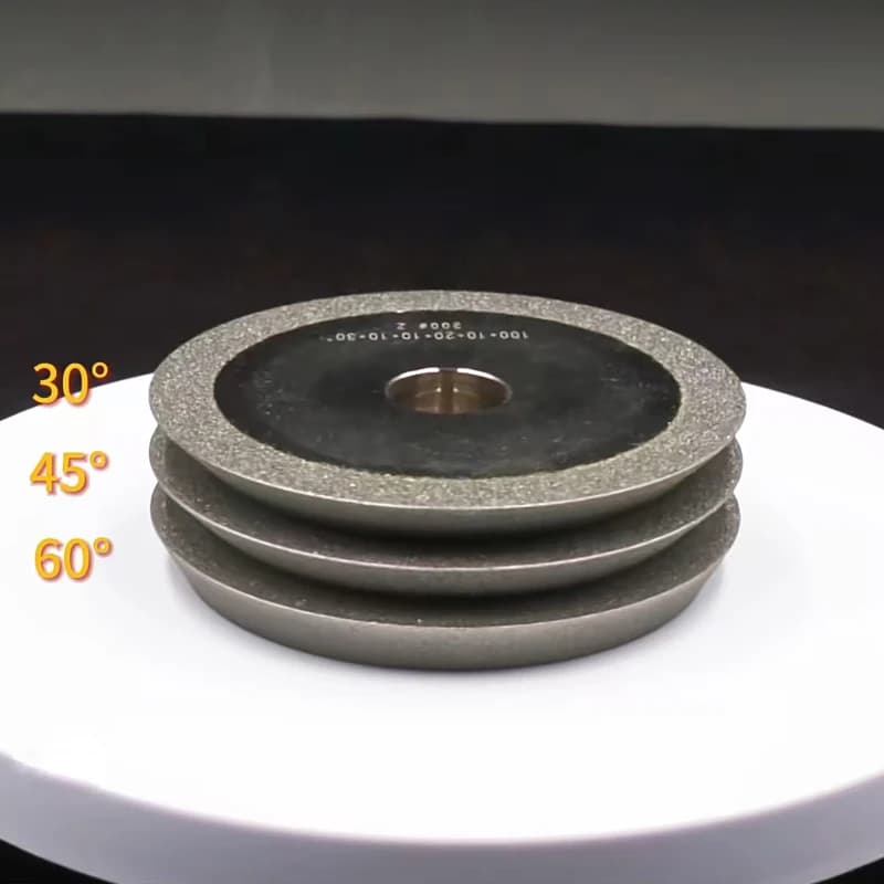 Alloy Single Bevel Diamond Grinding Wheel 125mm Diameter 30 45 60 Degree 1V1 Grinding Steel CBN Ceramic Milling Cutter