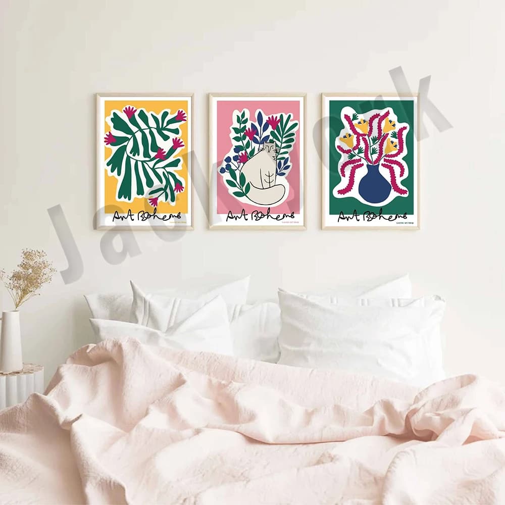 Aesthetic Flower Market Vases Flower Plants Wall Art Canvas Painting Nordic Posters and Prints Wall Pictures Living Room Decor