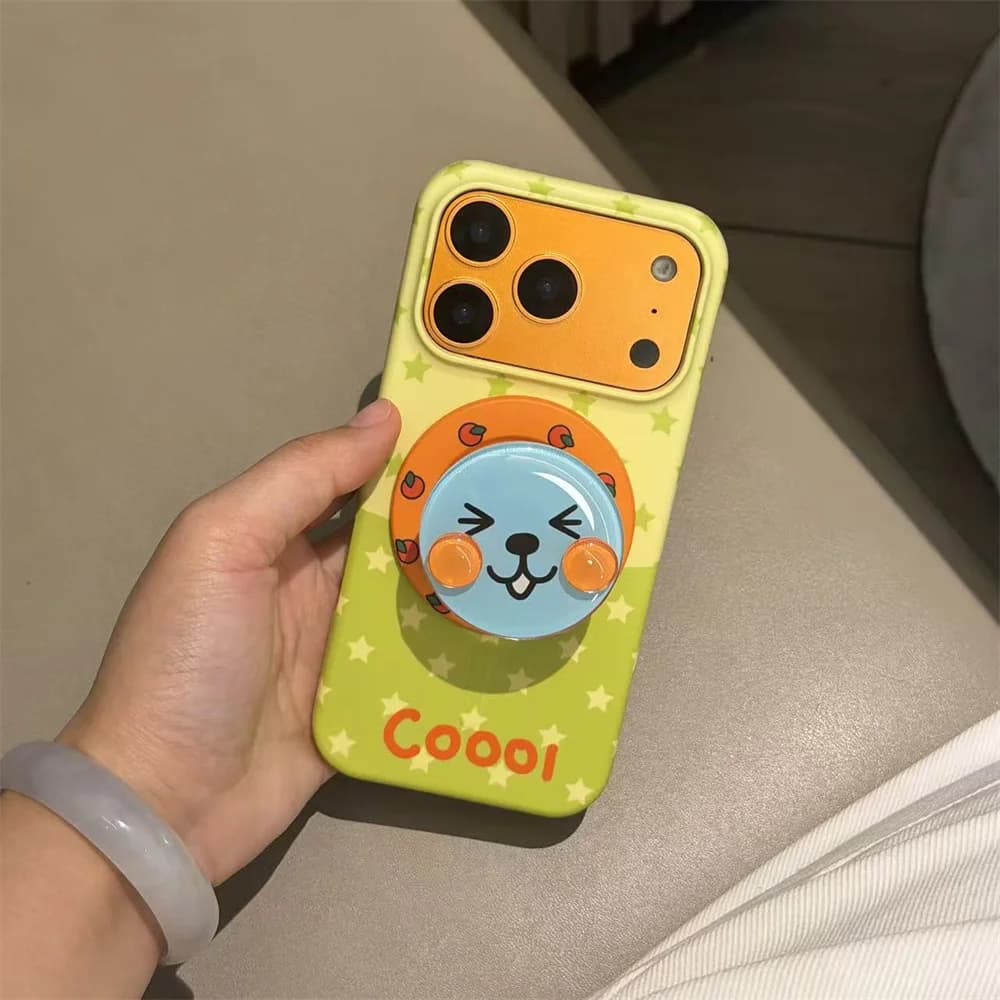 INS Style Cute Star Magnetic Phone Case for iPhone 17 Pro Max 17 16 Pro 15 Pro 16 ProMax Cover With Magsafe Cartoon Holder Funda