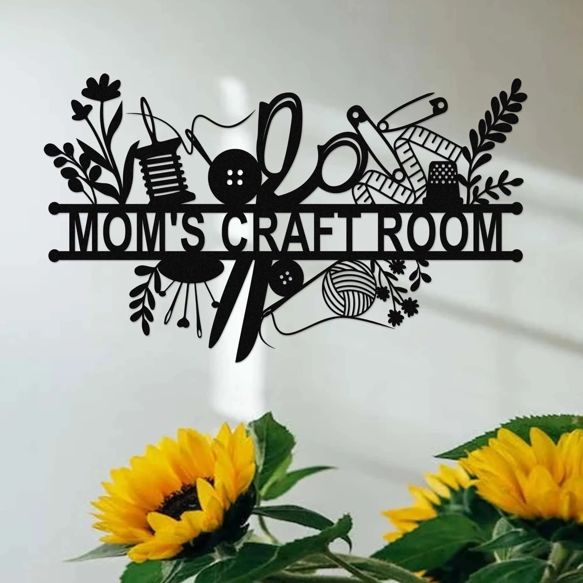 Custom Sewing Room Sign,Craftroom Sign Wall Decor,Sewing Metal Wall Art,Personalized Sewer Name Sign,Quilting Sign,Gift for Mom