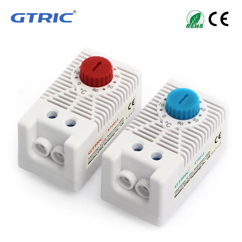 GTRIC KTO011 KTS011 DIN Rail Cabinet Temperature Controller AC 250V Industrial Thermostat NONC 0-60℃ Mechanical Thermoregulator