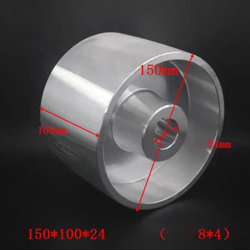 Aluminum Contact Wheel Active Wheel 150*100*24mm 130x55x24mm for Belt Machine with 8*4mm Keyway DIY Sharpener Machine