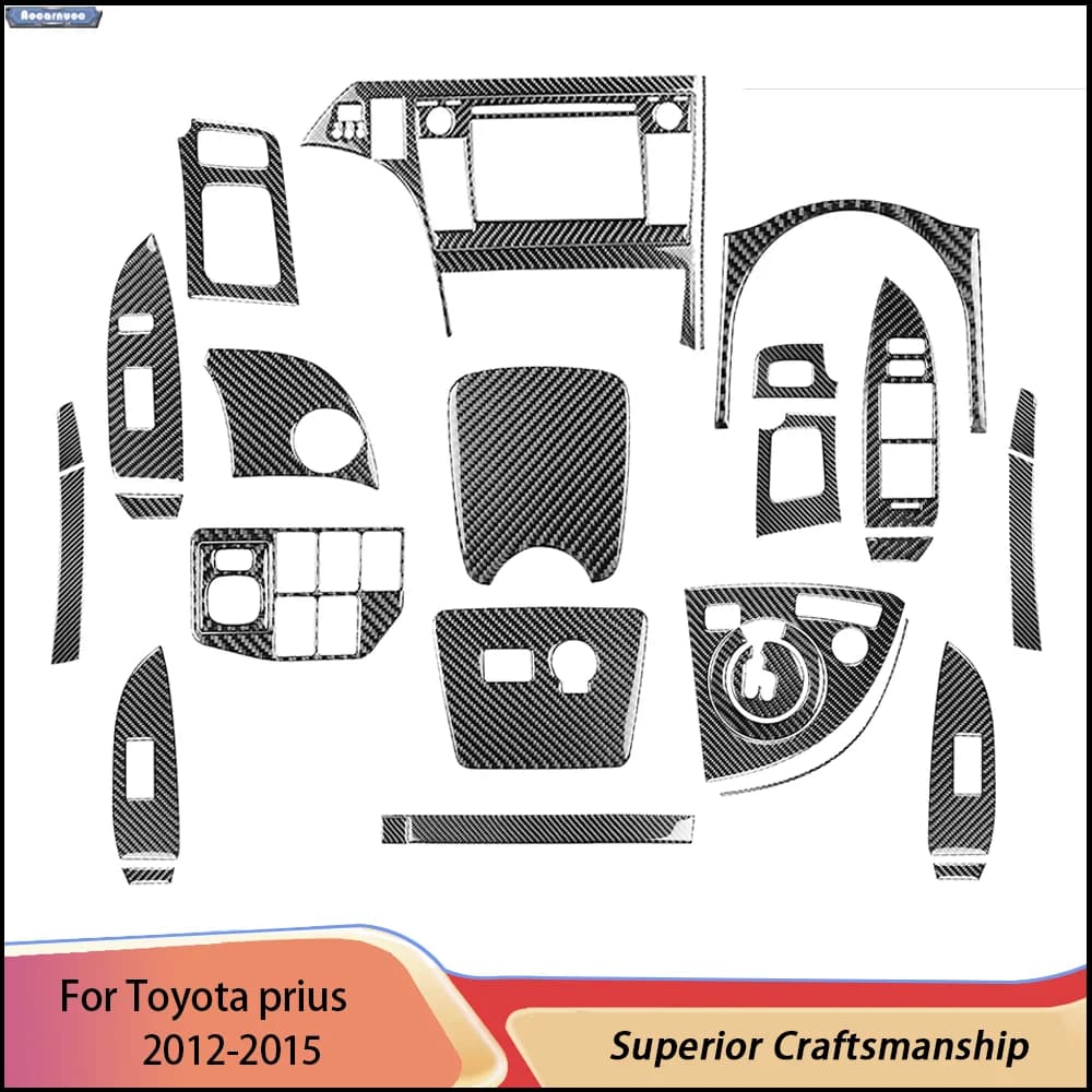 For Toyota prius 2012-2015 Carbon Fiber Car Stickers Car Interior Decorative Accessories