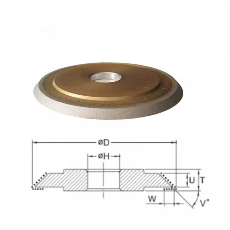 Brazed Diamond Grinding Wheel Single Bevel Alloy Steel Ceramic Slotted Chamfer Grinding Saw Blade Grinding Wheels 100 125mm