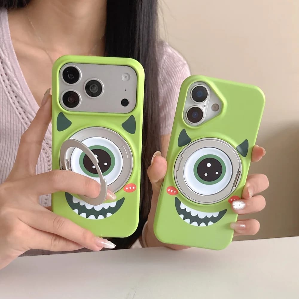 Kawaii Cartoon Character Print Magnetic Phone Case for iPhone 16 Pro Max 15 16 17 Pro Max 17 Case With Magsafe Holder For 15 Pro