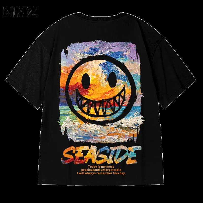 HMZ Summer Fashion T Shirts Harajuku Men T Shirt Cotton Oversized T Shirt Boyfriend Gift Streetwear T-Shirt For Men Casual Tops