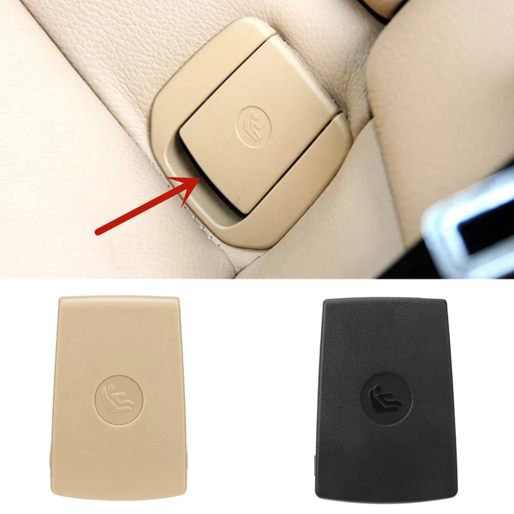 52207319686 Black Beige Car Rear Child Seat Fixing ISOFix Cover For BMW 1 3 Series F30 F31 F20 F21 F22 F80 M3 F34 X1 E84 E90 E87