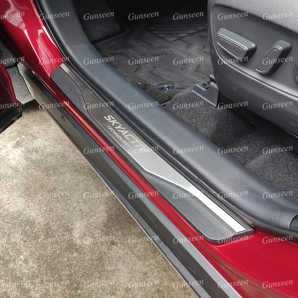 For Mazda Cx5 Cx30 3 6  Car Accessories Door Sill Protector Scuff Plate Decoration Styling Sticker Cover 2021 2017 2016 2018