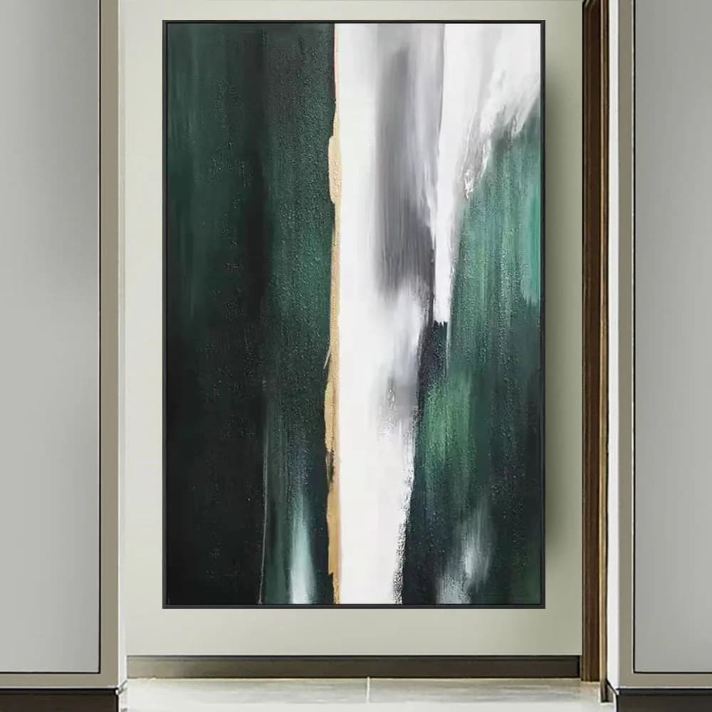 Fashion Home Decor Wall Picture New Design Hand-Painted Oil Painting Golden Green Texture Canvas Paintings Room Decor Salon Art