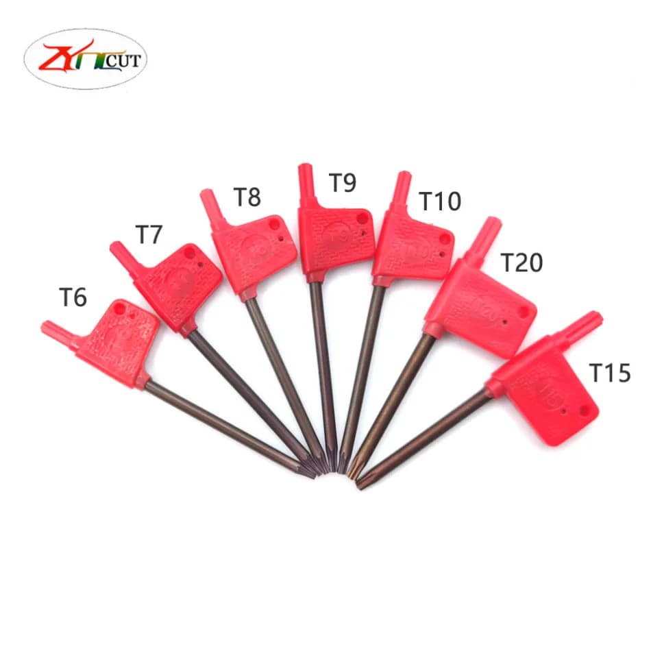 T6 T7 T8 T9 T10 T15 T20 Superior Quality T Wrench Red Flag Plate Spanner Box End Wrench Star Hex Key Knife Wrench