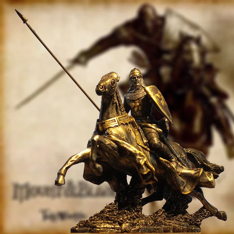 Vintage Greek Warrior Craft Ornaments Medieval Shield Knight Statue Model Creative Bar Decoration For Home Decor Collectibles