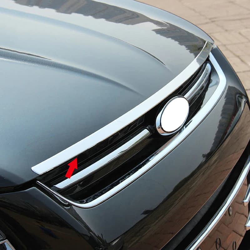 Stainless steel Front Hood Bonnet Grille Grill Lip Cover For Ford Escape Kuga 2013-16 Trim Molding Garnish Spoiler Strip Bar