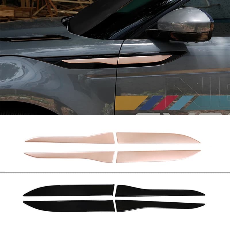 Auto Ornament Exterior Side Fender Frame Cover Sticker ABS Glossy Black Rose Gold For Land Rover Evoque L551 2020 Car Accessory