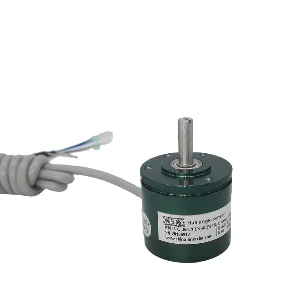 Non-Contact Absolute Hall Effect Angle Sensor Magnetic Rotary Encoder Potentiometer 4-20MA 0-10V Analog Out DC 24 V 12 Bit P3036