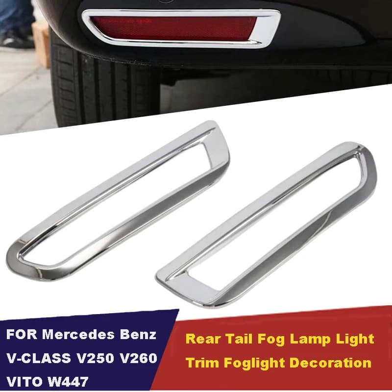 UBLUEE Accessories ABS Chrome Rear Tail Fog Lamp Light Trim For Mercedes Benz V-CLASS V250 V260 V220 VITO W447 2015 2016 2017