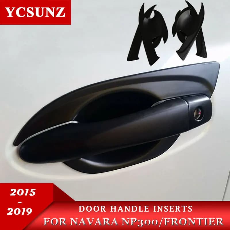 2015-2022 Black Door Handle Inserts For Nissan Navara Np300 2019 Accessories Door Handle inner For Nissan Frontier 2016 YCSUNZ