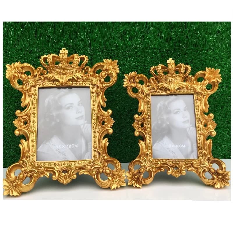 Creative Resin Photo Frame, European Style Carved Wedding Frame ,Studio Gold Photo Frame