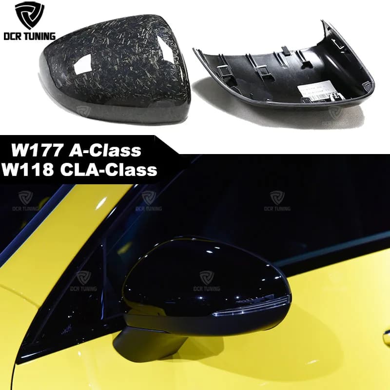 For Mercedes W177 W118 Forged Carbon Fiber Rear View Mirror Cover For Mercedes CLA250 CLA35 CLA45 AMG  Carbon Caps 2019 - UP