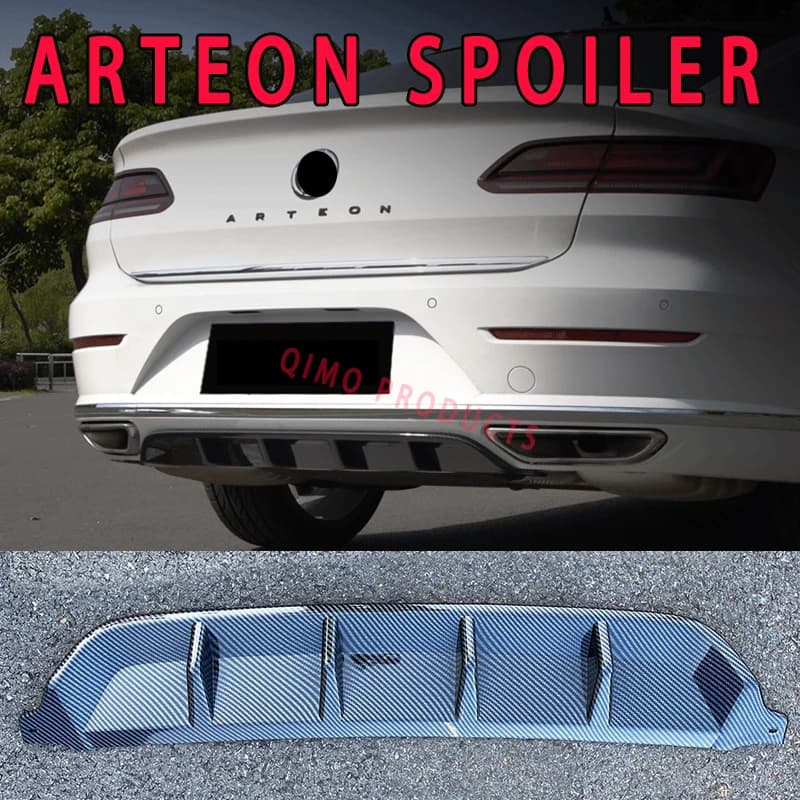 For VW Arteon Rear Diffuser 2018 2020 2021 2022 Arteon R Body Kit Gloss Black Lip Trunk Spoiler Bumpers Protector Accessory