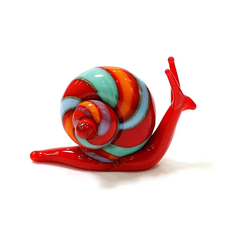 Handmade Murano Glass Snail Miniature Figurines Ornaments Cute Animal Craft Collection Home Tabletop Garden Decor New Year Gifts